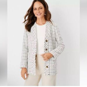 Ann Taylor Ivory Tweed Blazer